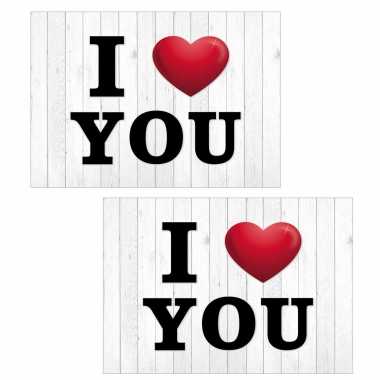 15x stuks i love you ansichtkaart/wenskaart