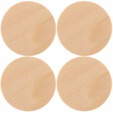 8x houten schijven om te schilderen 9 cm