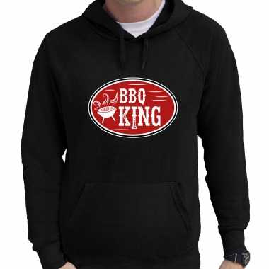 Bbq king cadeau hoodie zwart voor heren