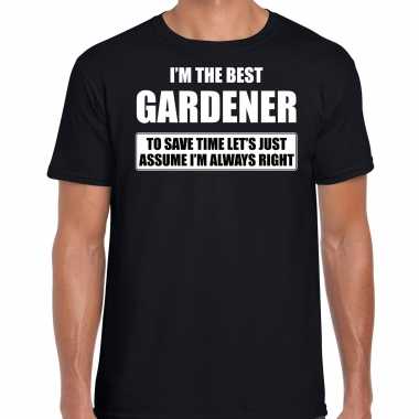 I'm the best gardener t-shirt zwart heren - de beste tuinman cadeau