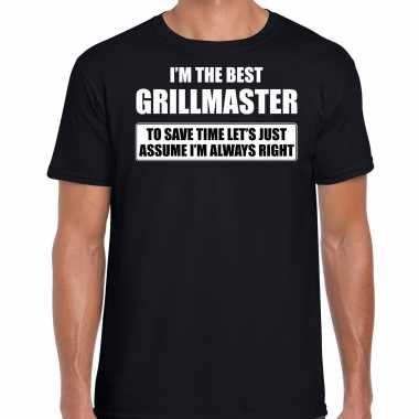 I'm the best grillmaster t-shirt zwart heren - de beste barbecue chef cadeau