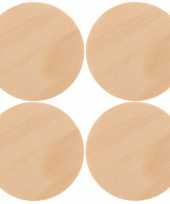12x houten schijven om te schilderen 9 cm