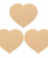 3x houten hartjes om te schilderen 12 x 10 cm