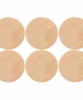 6x houten schijven om te schilderen 6 cm