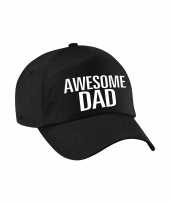 Awesome dad pet cap voor papa vaderdag zwart voor heren
