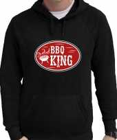 Bbq king cadeau hoodie zwart voor heren