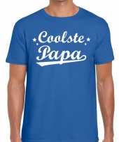 Coolste papa cadeau t shirt blauw voor heren