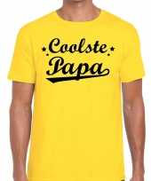 Coolste papa cadeau t shirt geel voor heren