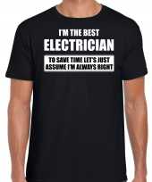 I m the best electrician t shirt zwart heren de beste elektricien cadeau