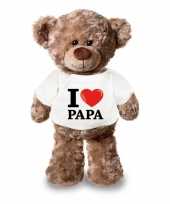 Knuffel teddybeer met i love papa shirt 43 cm