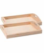 Set van 2x stuks onbewerkt hout dienbladen diy 37 cm