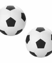 Set van 4x stuks stressbal mini voetballen 6 cm