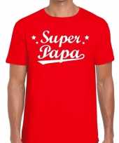 Super papa cadeau t shirt rood voor heren