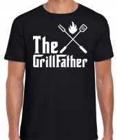 The grillfather bbq barbecue cadeau t shirt zwart voor heren