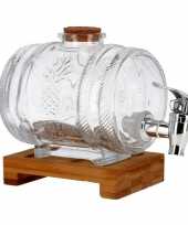 Vaderdag cadeau drank whisky dispenser op houten standaard en tap 1 liter