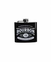 Zwarte heupfles bourbon 150 ml